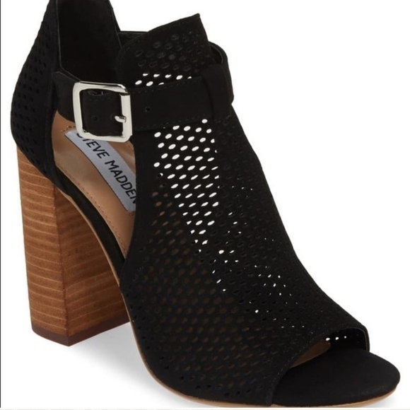 Steve Madden Women Shauna Ankle Suede Open Toe pump sandals shoes sz 9.5M - Picture 1 of 12